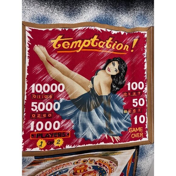 Kennington Black Vintage Retro Gamer Pin Up Girl Button Up Shirt Small Pocket - Picture 5 of 8